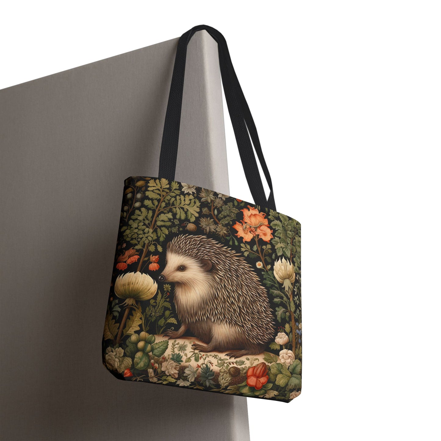 Charming Hedgehog Tote Bag | William Morris Inspired |  Hedgehog Floral Tote Bag, Eco-Friendly Carryall