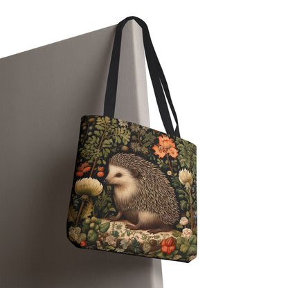 Charming Hedgehog Tote Bag | William Morris Inspired |  Hedgehog Floral Tote Bag, Eco-Friendly Carryall