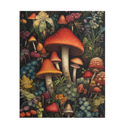 William Morris Inspired Wild Mushroom Jigsaw Puzzle (120, 252, 500-Piece) Gift-Ready Box, Adult Jigsaw Puzzle