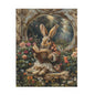 William Morris inspired Rococo Bunny With Vintage Book Jigsaw Puzzle Box (120, 252, 500-Piece) Family Jigsaw Puzzle, Puzzle Box Gift