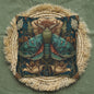 William Morris Inspired Moth Pillowcase, Teal Botanical Art Nouveau Cushion, Vintage Floral Nature Square Pillowcase