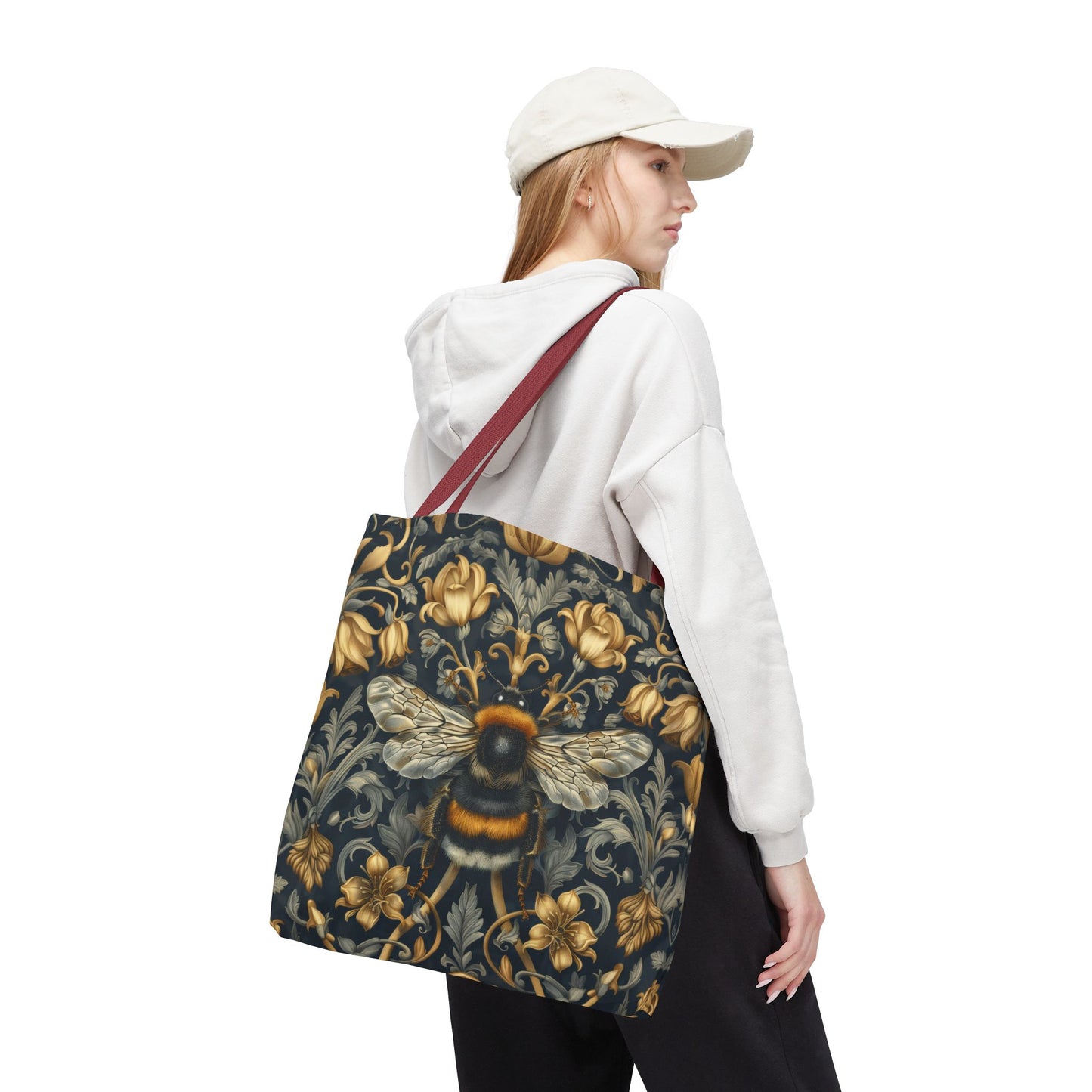 Victorian Baroque Bumblebee Tote Bag, Artistic All-Over-Print Shopper