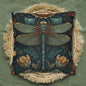 William Morris Inspired Dragonfly Pillowcase, Teal Botanical Art Nouveau Dragonfly Floral Decorative Pillow Cover