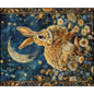 William Morris Inspired The rabbit The Moon And Stars Whimsical Night Woven Cotton Blankets