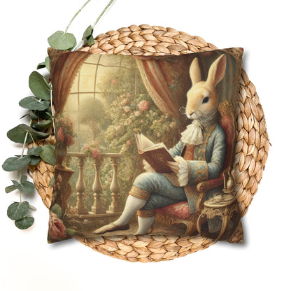 Whimsical Rabbit Pillowcase | Cozy Home Accent for Bunny Lovers, Decorative Cushion for Baby Shower, Easter Decor, Animal Art Print