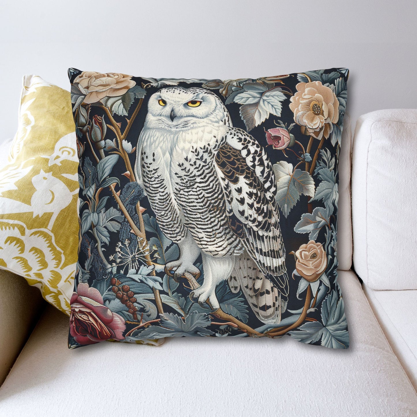 Snowy Owl Frozen Garden Decorative Pillowcase