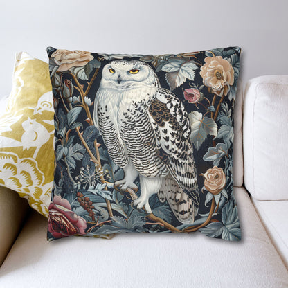 Snowy Owl Frozen Garden Decorative Pillowcase