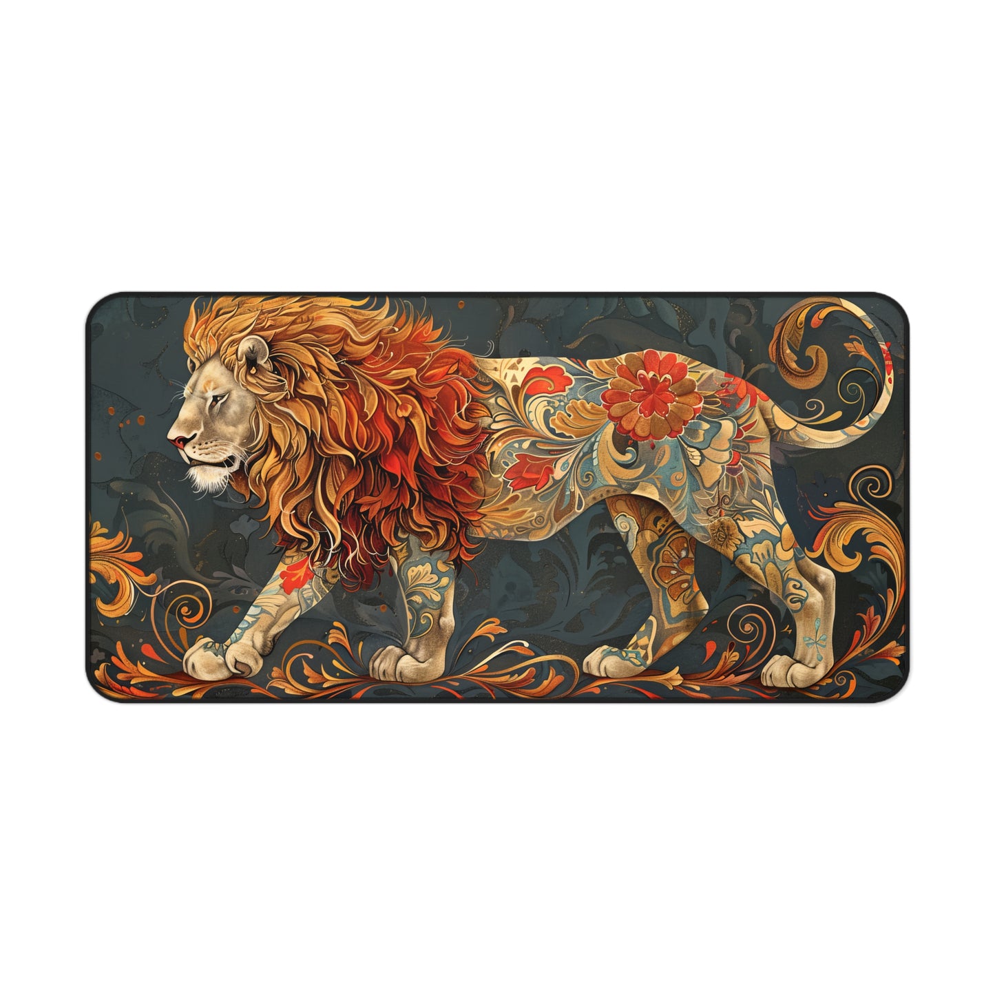 William Morris Inspired Victorian Lion Desk Mat 2 Sizes | Art Nouveau Office Decor Gift Desk Mats