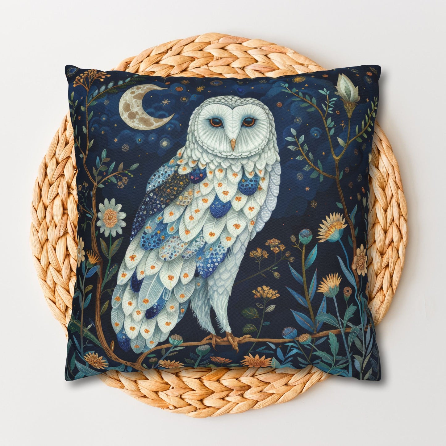 William Morris Inspired Night Owl Pillowcase