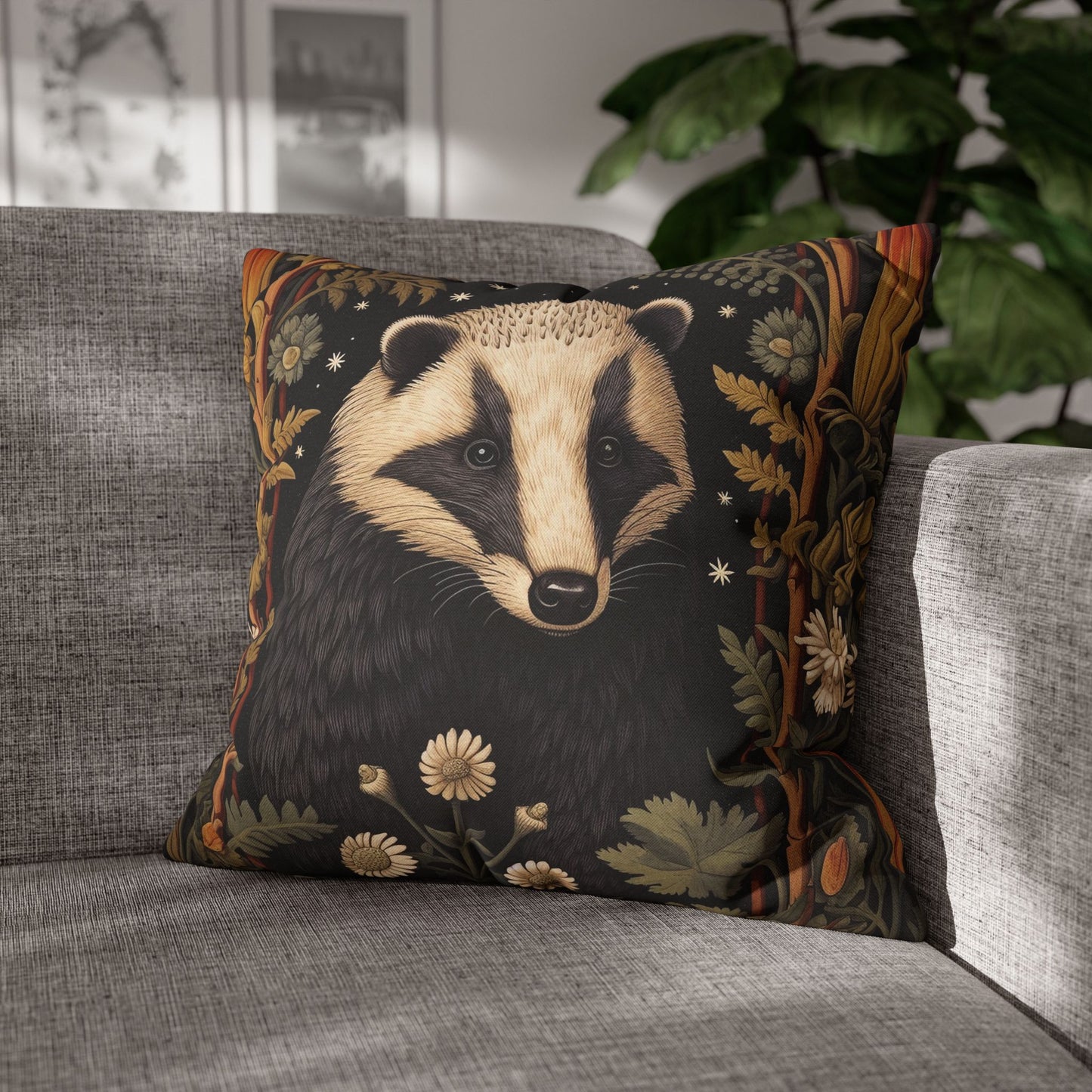 William Morris Inspired Botanical Badger Pillowcase
