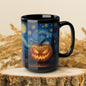 Halloween Pumpkin Art Mug, Black Mug for Halloween Decor, Starry Night Inspired, Spooky Coffee Cup, Gift for Pumpkin Lovers