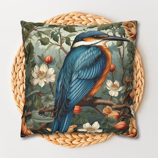 William Morris Inspired Botanical Kingfisher Pillowcase