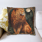 Art Deco Lion Throw Pillowcase William Morris Botanical Design