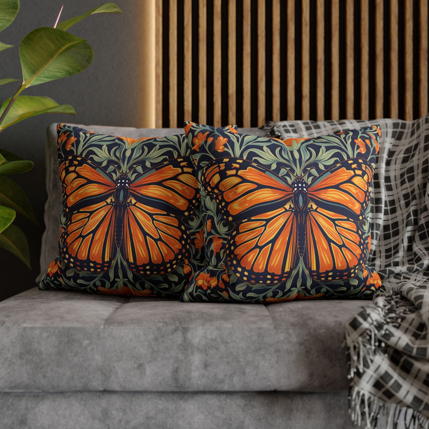 William Morris Inspired Monarch Butterfly Spring Pillowcase
