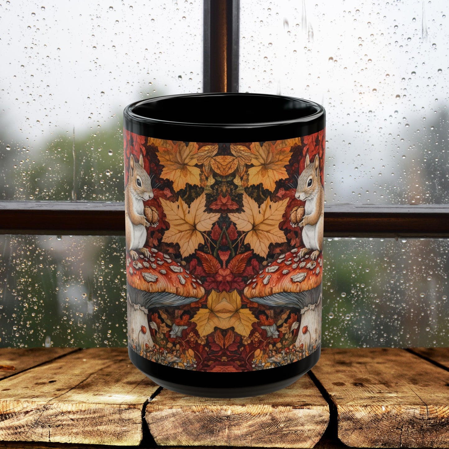 Autumn Squirrel Mug, Cozy Fall Coffee Cup, Cute Gift for Nature Lovers, Seasonal Decor, Thanksgiving, Hot Beverage