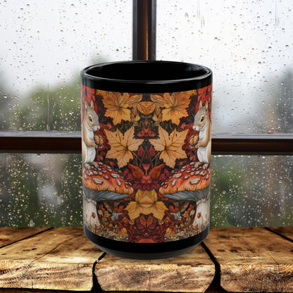 Autumn Squirrel Mug, Cozy Fall Coffee Cup, Cute Gift for Nature Lovers, Seasonal Decor, Thanksgiving, Hot Beverage