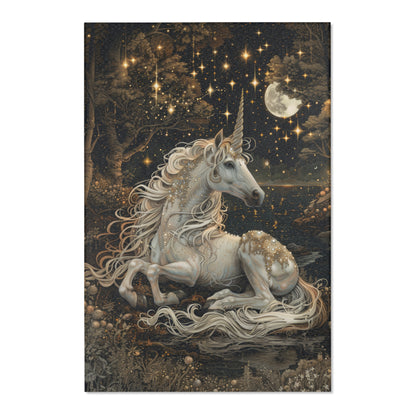 Victorian White Pearl Unicorn Whimsical Night William Morris Inspired Area Rug,Home Decor,Housewarming Gift,Unique Gift,Rug for