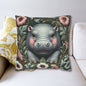 Decorative Pillowcase - Baby Pygmy Hippo William Morris Inspired