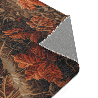 Fox Fall Autumn William Morris Inspired Area Rug, Cottagecore Living Room Carpet, Housewarming Gift, Fall Room Decor, Rectangle Rug