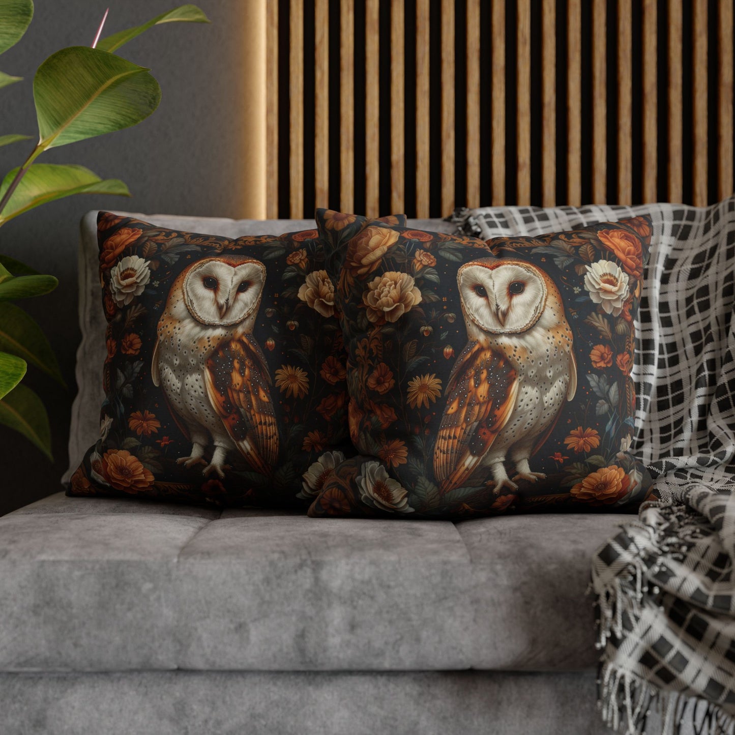 William Morris Inspired Barn Owl Wildflower Pillowcase
