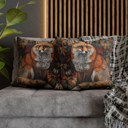 William Inspired Woodland Fox Pumpkins Patch Decorative Pillowcase