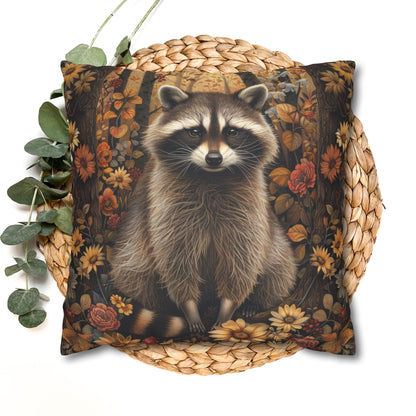 Woodland Raccoon Fall Ancient Decorative Pillowcase