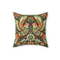 Folk Art of Two Birds and Flowers Pattern Decorative Pillow