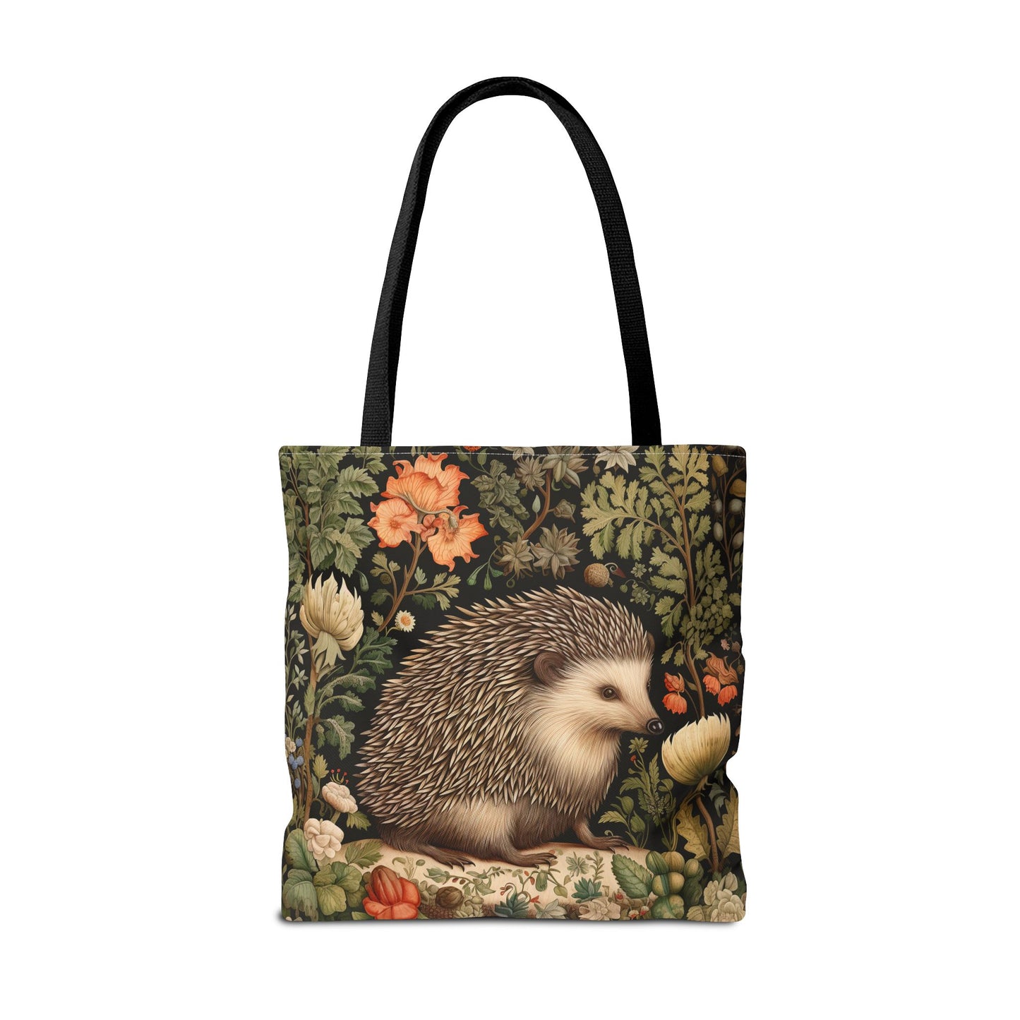 Charming Hedgehog Tote Bag | William Morris Inspired |  Hedgehog Floral Tote Bag, Eco-Friendly Carryall