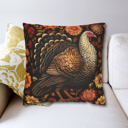 Turkey Throw Pillowcase: William Morris Inspired Fall Decor