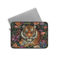 Tiger Laptop Sleeve, William Morris Inspired Jungle Floral Art Case, Vintage Botanical Wildlife Laptop Cover (12”, 13”, 15”)