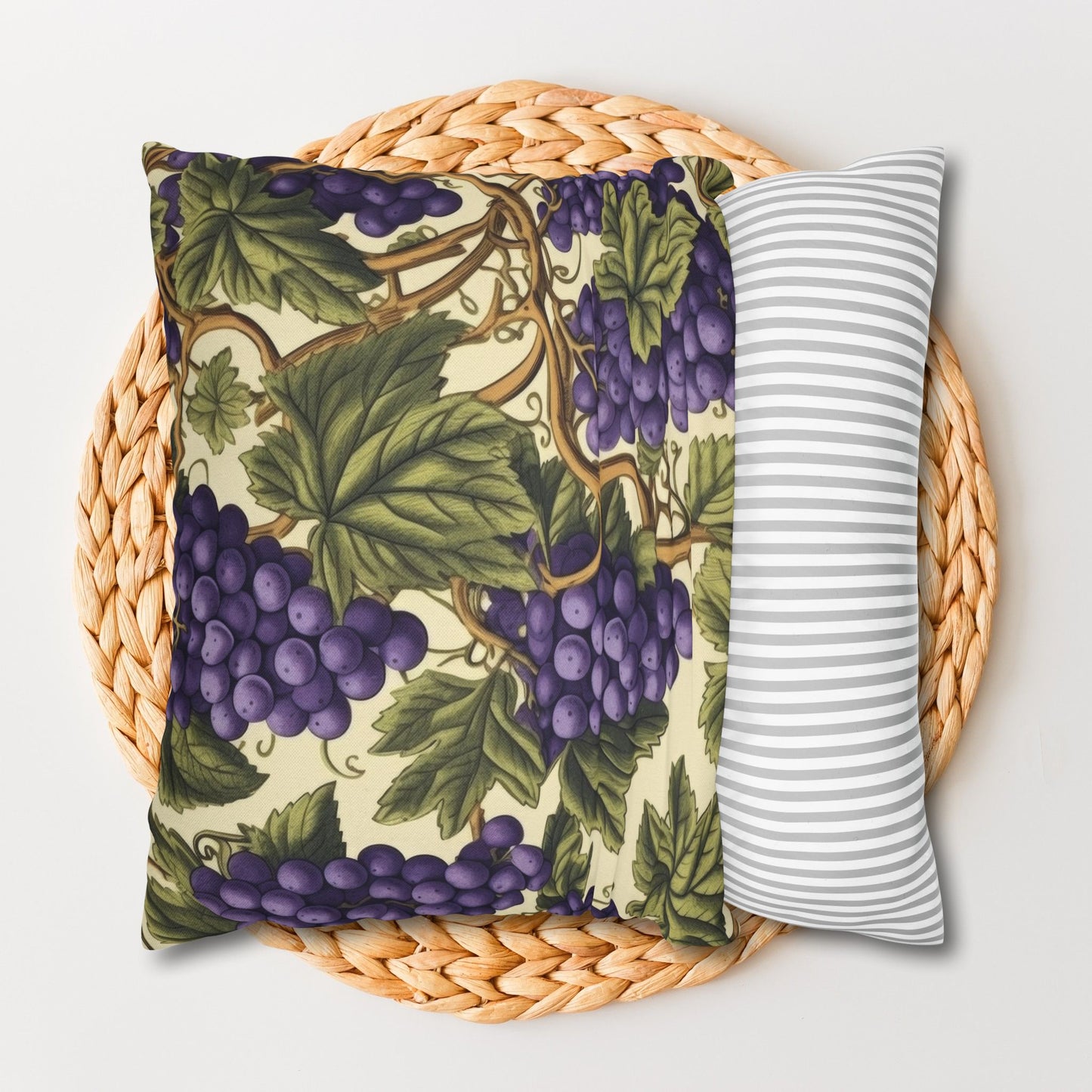 William Morris Inspired Grape Garden Decorative Pillowcase