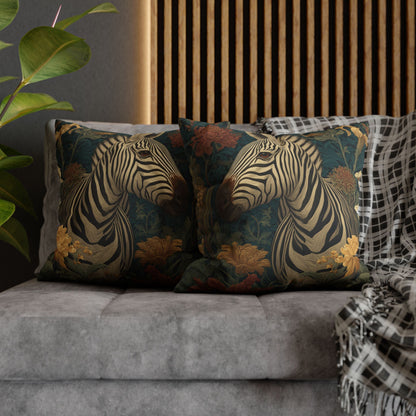 Zebra Botanical Decorative Pillowcase, William Morris Style Botanical Animal Cushion for Elegant Home Décor