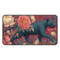 Midnight Panther Peony Desk Mat, William Morris Inspired Floral Mouse Pad, Aesthetic Workspace Decor, Botanical Desk Pad