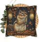 William Morris Inspired Chipmunk Among Acorn Lanterns Pillowcase