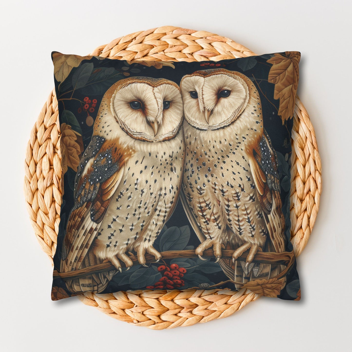 Forest Couple Barn Owl Pillowcase