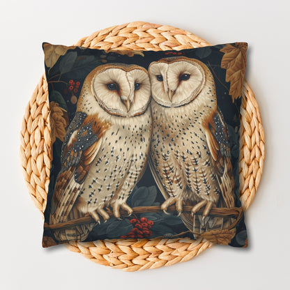 Forest Couple Barn Owl Pillowcase