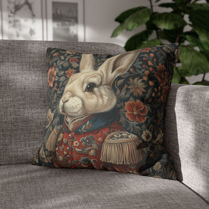Christmas Nutcracker Rabbit Pillowcase: William Morris Inspired Holiday Decor