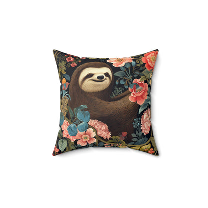 William Morris Inspired Sloth Pillow, Inspired, Decorative Sloth Cushion, Spun Polyester Square Pillow