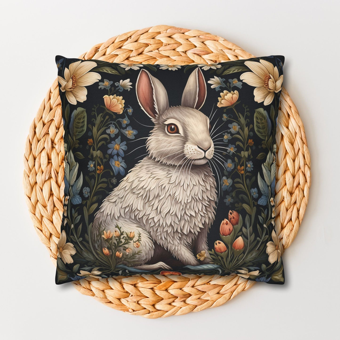 Botanical Bunny William Morris Inspired Vintage Pillowcase