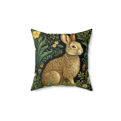 Botanical Rabbit Pillow | William Morris Inspired | Retro Farmhouse Home Decor | Easter Gift