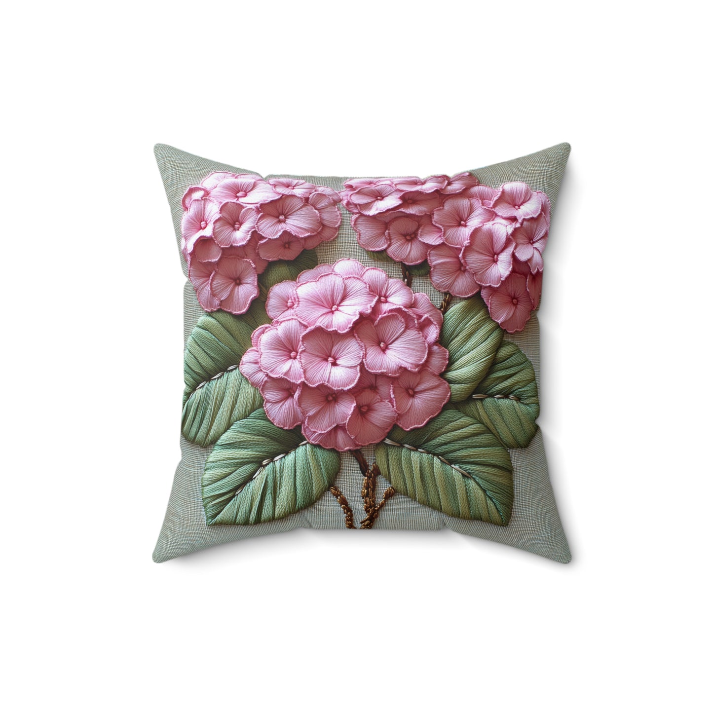 Pink Hydrangea Pillow Cover: Botanical Floral Accent, Double Sided Print