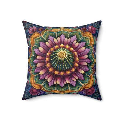 Cactus Mandala Decorative Pillow, Cactus Home Decor Pillow