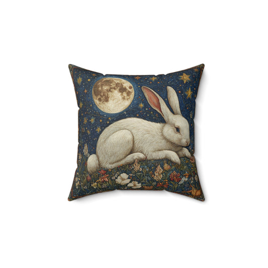 Victorian Rabbit Decorative Pillow: Full Moon Whimsy Accent Pillow
