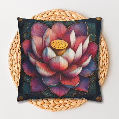 Art Deco Lotus Mandala Decorative Pillowcase