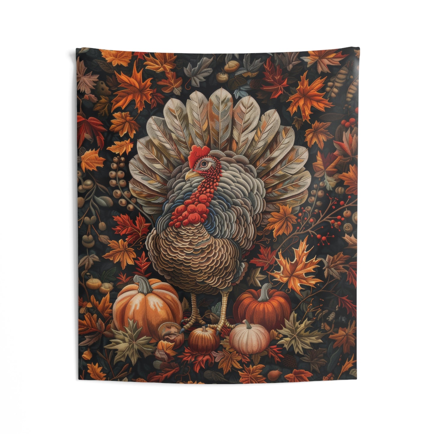 Thanksgiving Turkey William Morris Art Deco Hanging Home Decor | Fall Turkey Art Wall Tapestry