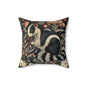 Floral Skunk Art Nouveau Pillow, Spun Polyester Square Cushion