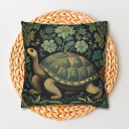 William Morris Inspired Botanical Tortoise Decorative Pillowcase