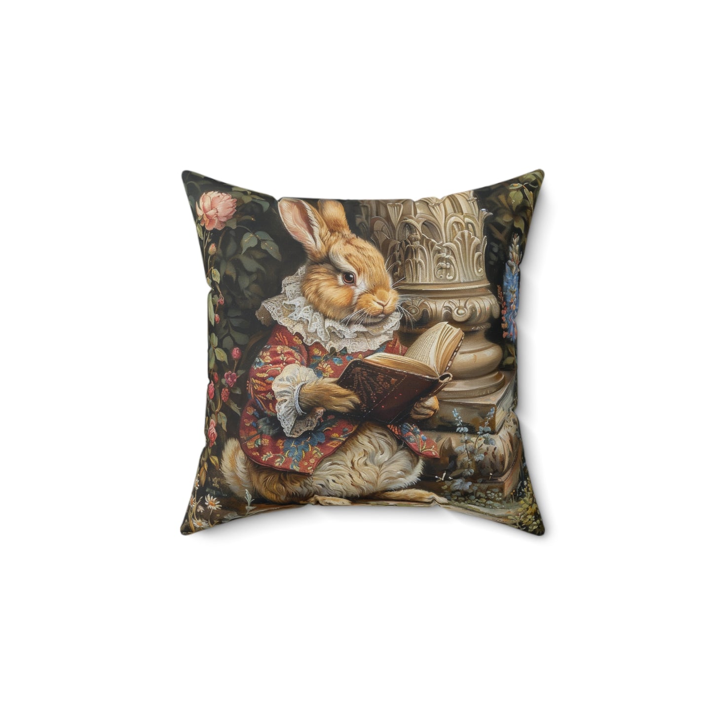 William Morris Inspired Rococo Peter The Rabbit Vintage Book Pillow