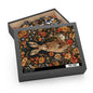 Hare With Winter Floral Botanicals Jigsaw Puzzle Box Gift (120 252 500-Piece) Family Gift Box Puzzle, Holiday Puzzle Game