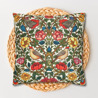 Vintage Pattern Rose And Bird Pillowcase